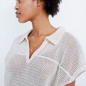 Madewell Crochet Polo Top